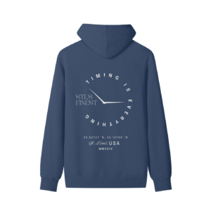 Timing Is Everything - Elegant Navy Hoodie