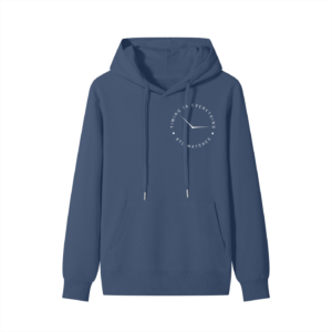 Timing Is Everything – Elegant Navy Hoodie